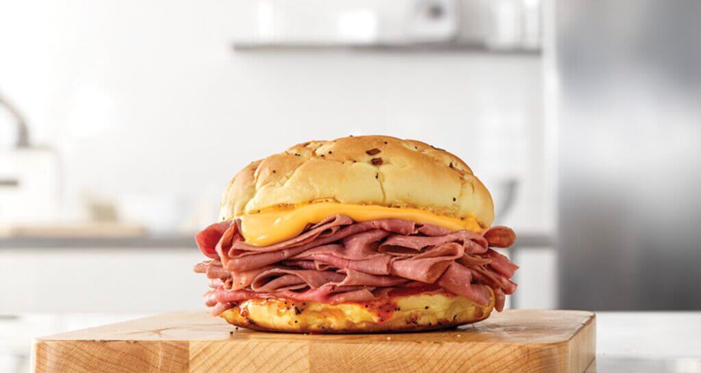 Arby's beef and cheddar sandwich